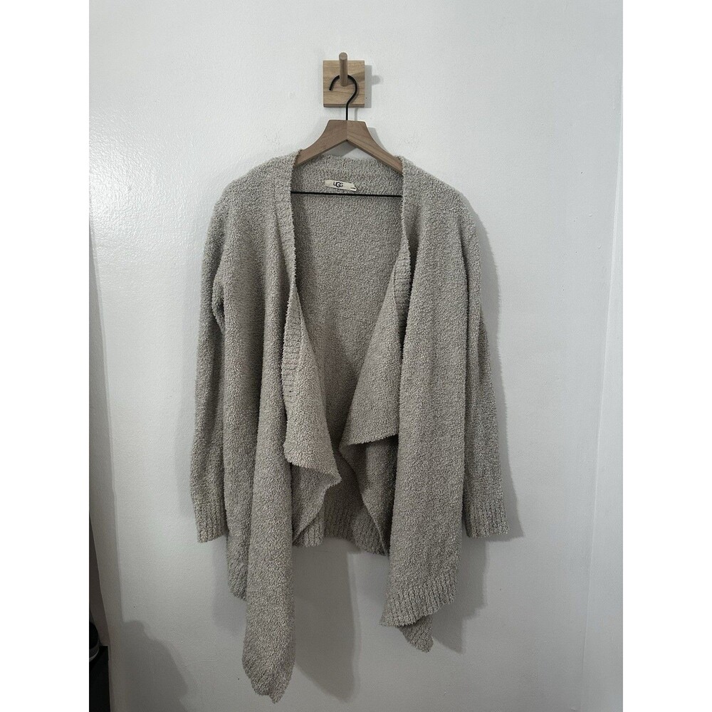 Ugg Women’s Phoebe Wrap Cardigan Sweater Sz Small Beige Cozy Knit Shawl Pockets